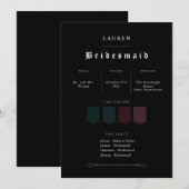 ムーディーなゴシックのブライズメイド提案招待状 招待状 (正面/裏面)