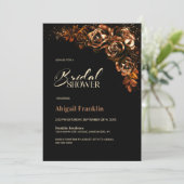 ムーディーなバーントオレンジの花嫁シャワー 招待状 (スタンド正面)