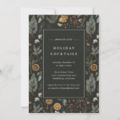 ムーディーなボタニカル ホリデー カクテル パーティー 招待状 (正面)