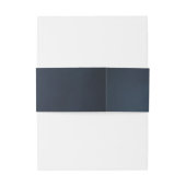 ムーディーなミニマルネイビー結婚リーグリーンのモノグラム 招待状ベリーバンド (裏面例)