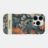 ムーディーなヴィンテージの花柄 iPhoneケース (裏面横)