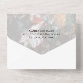 ムーディーな暗いフローラすべて1つの結婚式の招待 オールインワン招待状 (裏面)