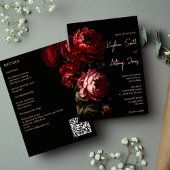 ムーディーな暗いヴィンテージ結婚の花が1つにまとまっている 招待状