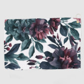 ムーディーな水彩植物画の花 ゴルフタオル (横)