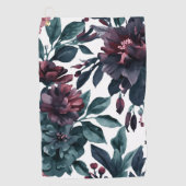 ムーディーな水彩植物画の花 ゴルフタオル (正面)