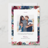 ムーディーな水彩花イラストのピースアンドラブの写真 シーズンカード (裏面)