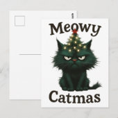 ムーディーな猫のクリスマス ポストカード (正面/裏面)