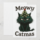 ムーディーな猫のクリスマス 招待状 (正面/裏面)
