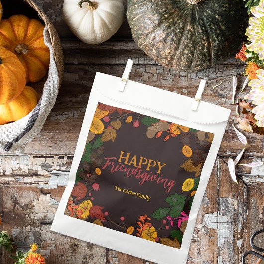 ムーディーな秋の植物_Friendsgiving_パーティー フェイバーバッグ