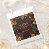 ムーディーな秋の植物_Friendsgiving_パーティー フェイバーバッグ (クリップ留めされた状態)