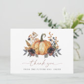 ムーディーな秋の花のブライダルシャワー サンキューカード (スタンド正面)