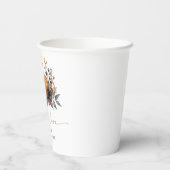 ムーディーな秋の花のブライダルシャワー 紙コップ (裏面)