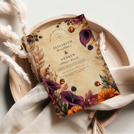 ムーディーな秋の花嫁 招待状