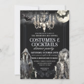ムーディーゴシックハロウィンコスチュームカクテルパーティー 招待状 (正面)