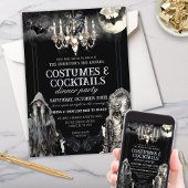 ムーディーゴシックハロウィンコスチュームカクテルパーティー 招待状