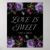 ムーディースゴシックパープルフローラ愛は甘いサイン ポスター (正面)