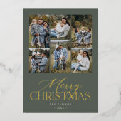 ムーディーススプルースグリーンフォトコラージュ金ゴールド 箔シーズンカード (正面)