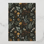 ムーディーススプルースグリーンフォトコラージュ金ゴールド 箔シーズンカード (裏面)