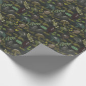 ムーディースマッシュルームダークセージ未熟茶グレーグリーン ラッピングペーパー (角)