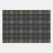 ムーディースマッシュルームバーガンディとグリーンプレイド ラッピングペーパーシート (正面2)