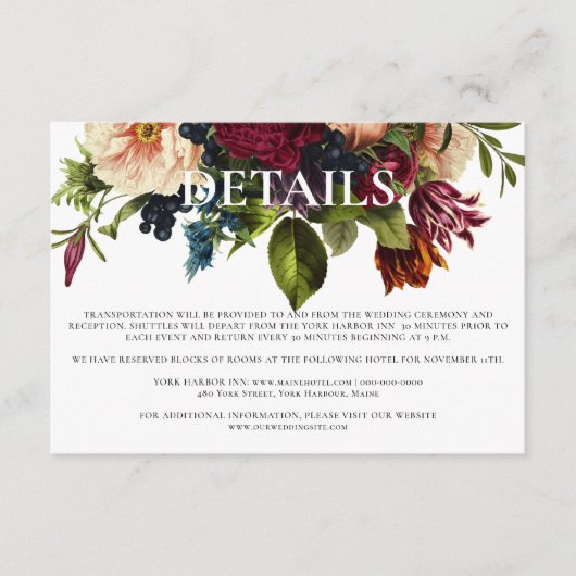 ムーディーズフローラ結婚ブルゴーニュ詳細 エンクロージャーカード (正面)