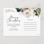 ムーディーダークフローラモダンエレガントクリスマスホリデー シーズンポストカード (裏面)