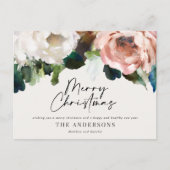ムーディーダークフローラモダンエレガントクリスマスホリデー シーズンポストカード (正面)