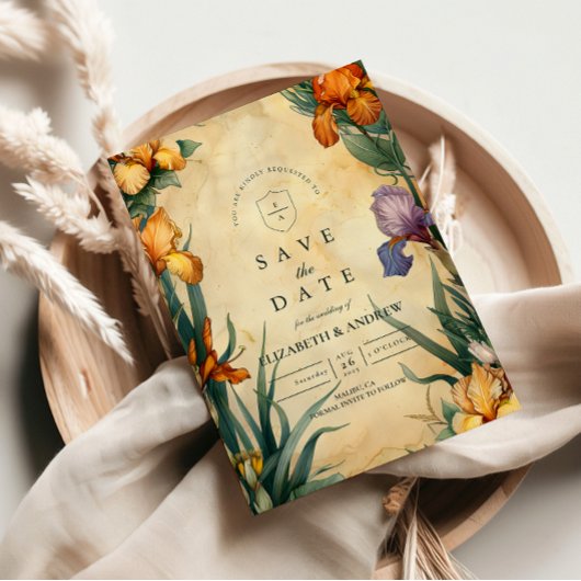 ムーディートロピカルフラワーのウェディング セーブザデート