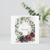 ムーディーバーガンディ ネイビー ゴールドホイル ありがとうカード サンキューカード (スタンド正面)