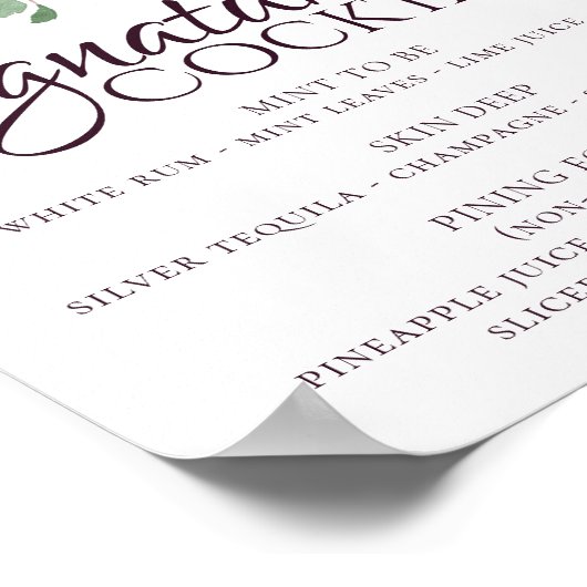 ムーディーパッション | ドラマチックパープル シグネチャードリンク ポスター (角)