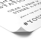 ムーディーパープルのセルフィーステーション ウェディングハッシュタグサイン ポスター (角)