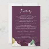 ムーディーパープルの結婚式ウェルカムレター&スケジュール (裏面)