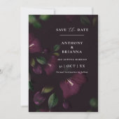 ムーディーパープルブルームグレンジ Save the date ウェディング 招待状 (正面)