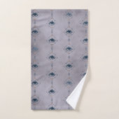 ムーディーパープル水彩金属金ゴールド月の神秘 バスタオルセット (ハンドタオル)