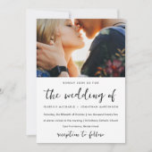 ムーディーフラワーパターン写真ウェディング 招待状 (正面)