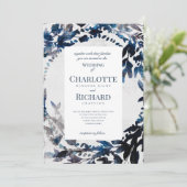 ムーディーフローラル 水彩ウェディング 招待状 (スタンド正面)