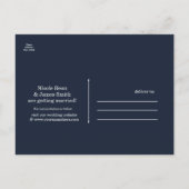 ムーディーブルー クリスタル エレガント ロマンティック セーブ・ザ・デート 案内ポストカード (裏面)