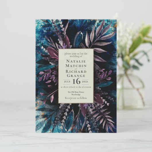 ムーディーブーケ植物結婚式招待状 招待状 (スタンド正面)