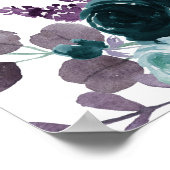 ムーディーボホ | ティール フラワガーランド パーティー ウェルカム ポスター (角)