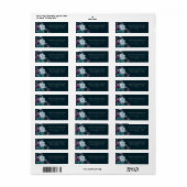 ムーディーボホ | ディープティールとパープルの花束住所ラベル ラベル (フルシート)