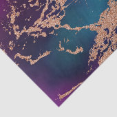 ムーディーラックス大理石 | 深い紫とターコイズのローズゴールド 薄葉紙 (詳細)