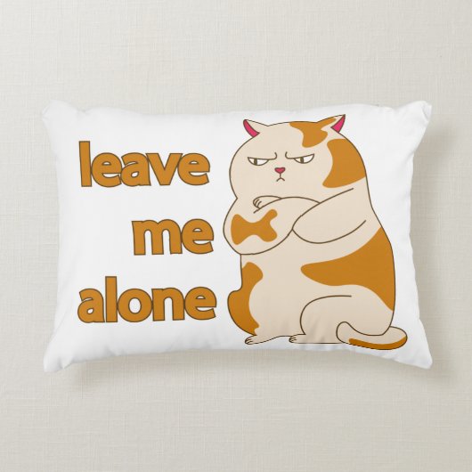 ムーディー太った離れ猫の私の一人のアクセント枕 アクセントクッション (正面)