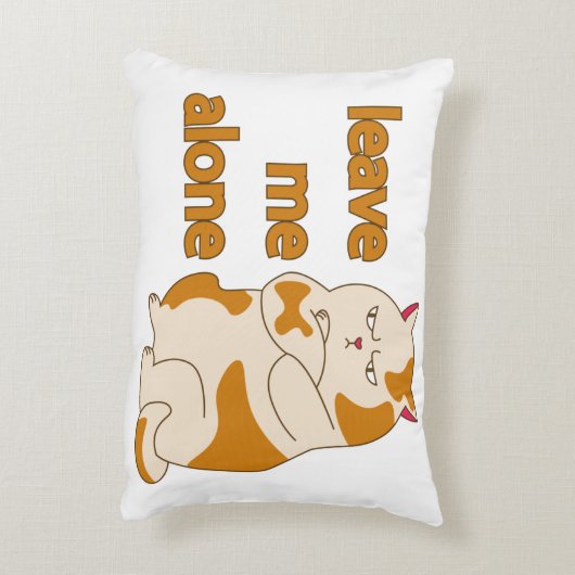 ムーディー太った離れ猫の私の一人のアクセント枕 アクセントクッション (裏面(縦))