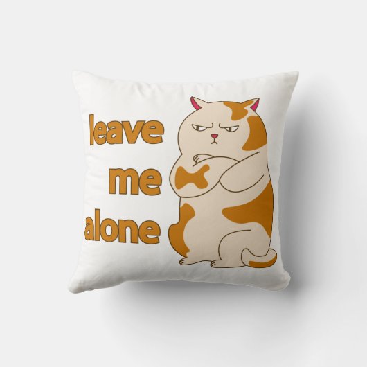 ムーディー太った離れ猫の私一人の装飾用クッション クッション (裏面)
