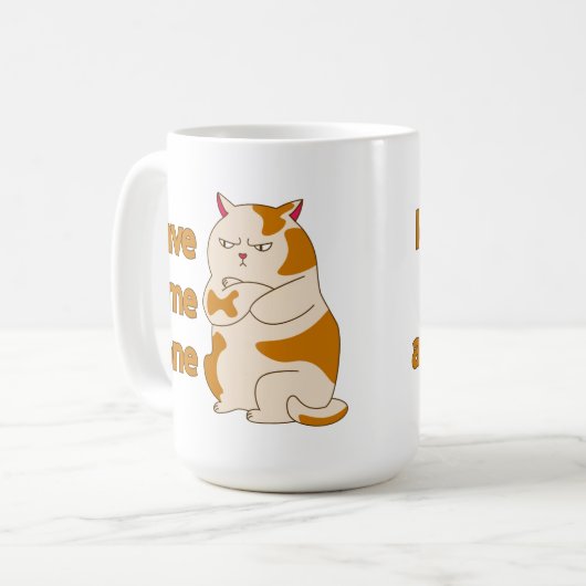 ムーディー太っ離れた猫の私の一人のコーヒーマグ コーヒーマグカップ (正面左)