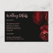 ムーディー暗いヴィンテージ結婚の花の詳細 エンクロージャーカード (正面)