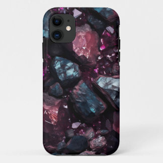ムーディー ダーク フラワー iPhone カバー | エステティック パープル P