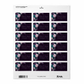 ムーディー ボーホー | ダーク エッグプラント パープル ローズ アドレス ラベル (フルシート)