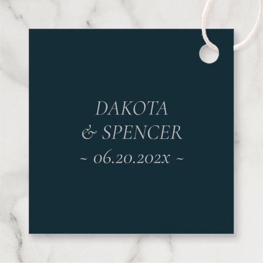 ムーディー·ボーホ|ティール（緑がかった色）パープルフローラリースありがとう フェイバータグ (裏面)