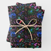 ムーディー・モダンウィンター・ボタニック・クリスマス・フローラ ラッピングペーパーシート (インサイチュ)